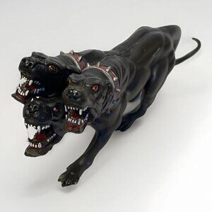 2003 Papo Fantasy Creature Cerberus Black 3 Headed Dog Figure 38912 Mythical